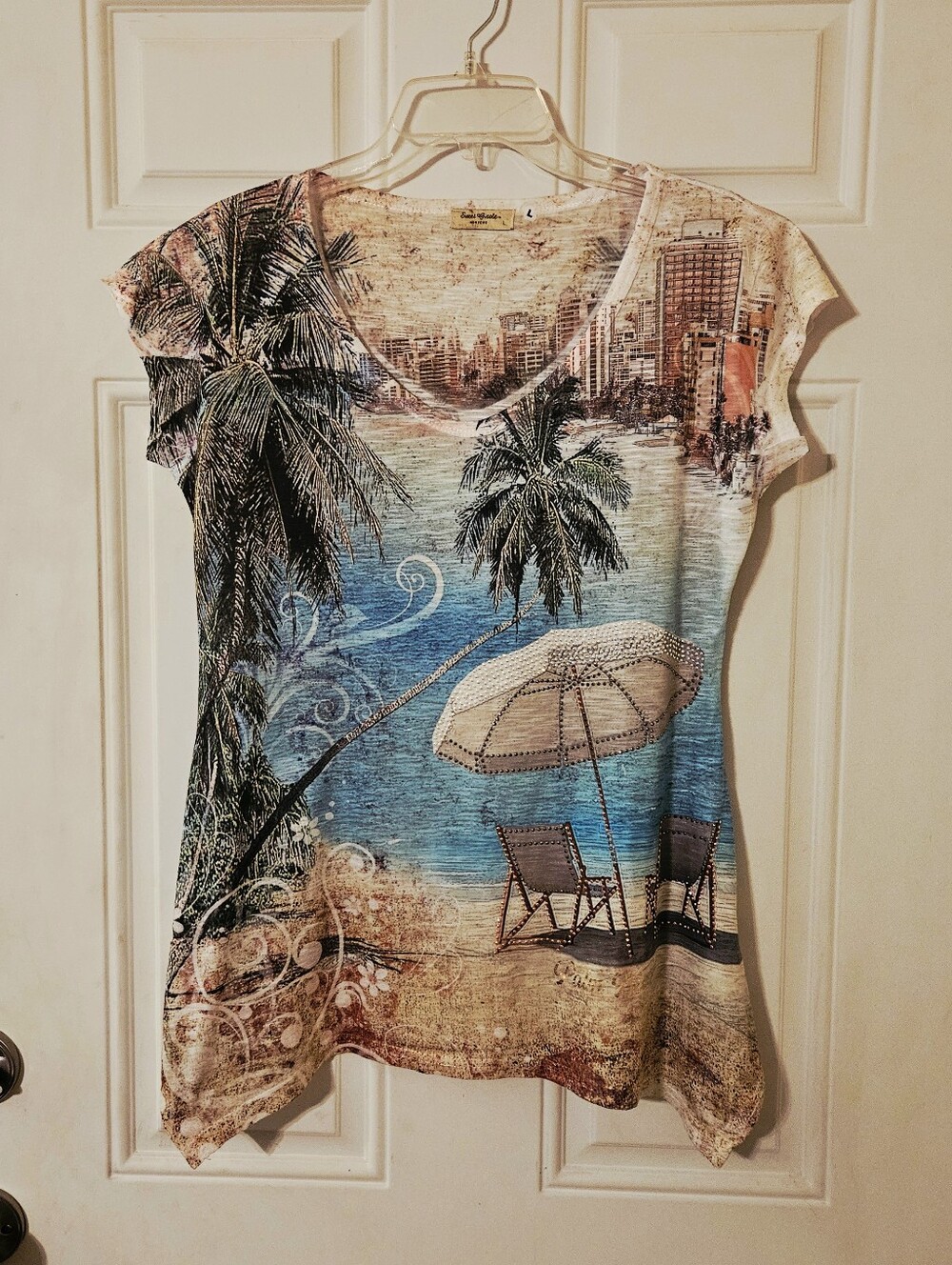 Sweet Gisele Beach Tropical Print Top